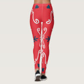 Folk Doodle Art Christmas Tile Leggings (Rückseite)