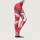 Folk Doodle Art Christmas Tile Leggings (Rechts)
