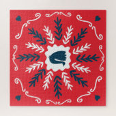 Folk Doodle Art Christmas Tile Puzzle (Horizontal)