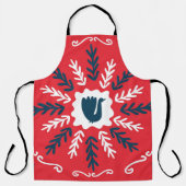 Folk Doodle Art Christmas Tile Schürze (Vorderseite)