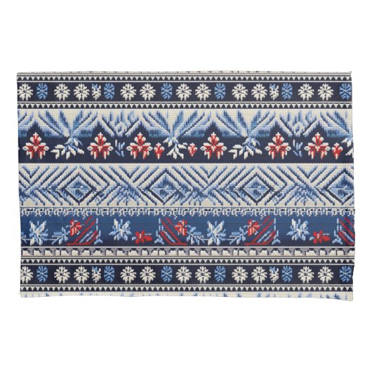 Folk Embroidery Stripe Pattern Kissenbezug (Vorderseite)