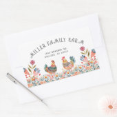 Folk farbenfrohe Familienfarm Hühnereier Karton Rechteckiger Aufkleber (Umschlag)