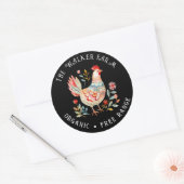 Folk farbenfrohe Farm Frische Eier Runder Aufkleber (Umschlag)