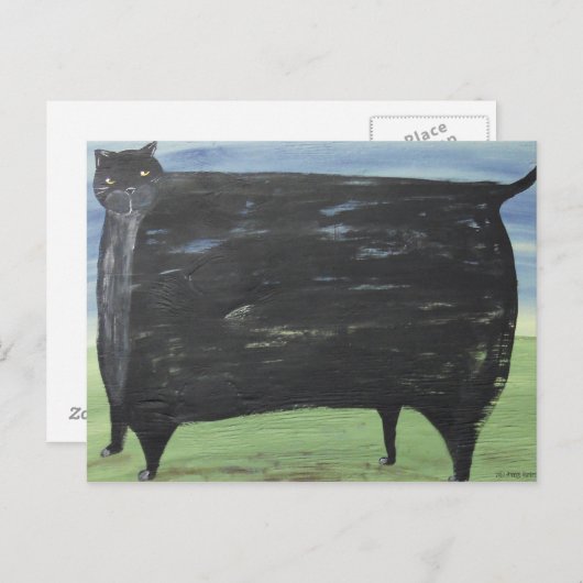 Folk Fat Cat Postkarte (Vorne/Hinten)