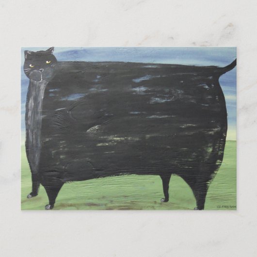 Folk Fat Cat Postkarte (Vorderseite)