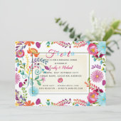 Folk Fiesta Probe Dinner Einladung Wasserfarbe (Stehend Vorderseite)