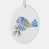 Folk Flock Chickadee Keramik Ornament (Rechts)