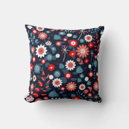 Folk floral cultural flower artwork kissen