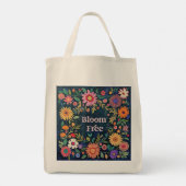 Folk Floral Extra Große Totbeutel Tragetasche (Rückseite)