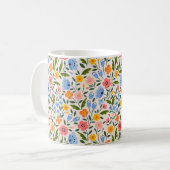 Folk Floral: Farbenfrohe kleine Muster Kaffeetasse (Vorderseite Links)