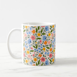 Folk Floral: Farbenfrohe kleine Muster Kaffeetasse