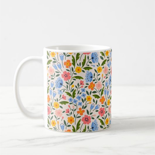 Folk Floral: Farbenfrohe kleine Muster Kaffeetasse (Links)