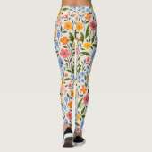 Folk Floral: Farbenfrohe kleine Muster Leggings (Rückseite)