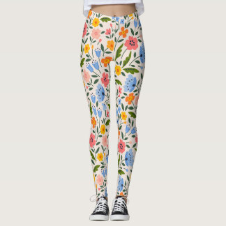 Folk Floral: Farbenfrohe kleine Muster Leggings