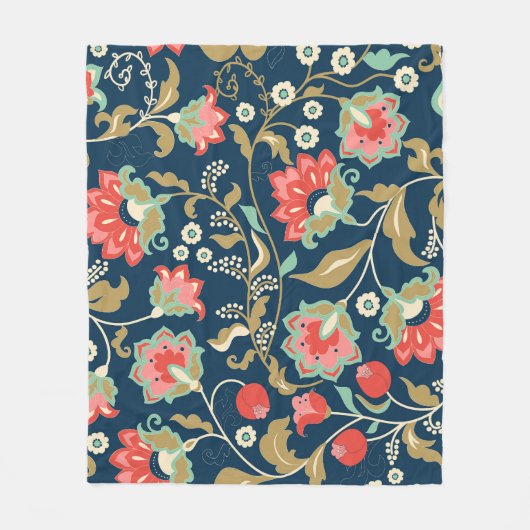 Folk floral farbig: Hand gezogen nahtlos Fleecedecke (Vorderseite)