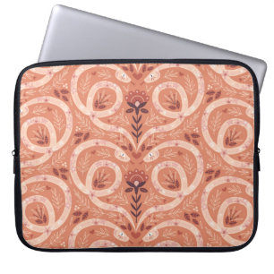 Folk Floral Snake: Symmetrisch Vintag Laptopschutzhülle