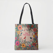 Folk Floral Tote Bag - Music Lover - Gesangsangebo Tasche (Vorderseite)