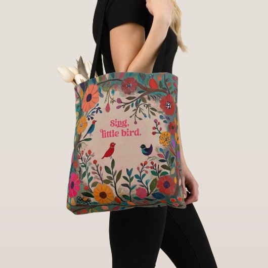 Folk Floral Tote Bag - Music Lover - Gesangsangebo Tasche (Von Nahem)