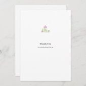 Folk Floral Wedding Thank You Minimal Design Dankeskarte (Vorne/Hinten)