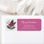 Folk Florals Christmas Return Address Labels (Insitu)