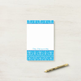 Folk Florals in Blue Personalisiert Notes Post-it Klebezettel