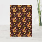 Folk Foxes Greeting Card Karte (Vorderseite)