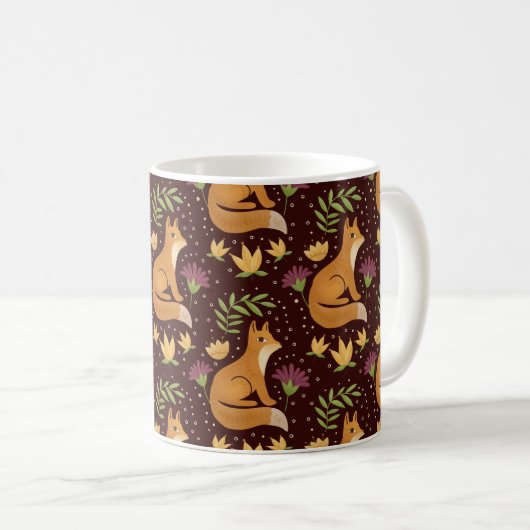 Folk Foxes Mug Kaffeetasse (VorderseiteRechts)