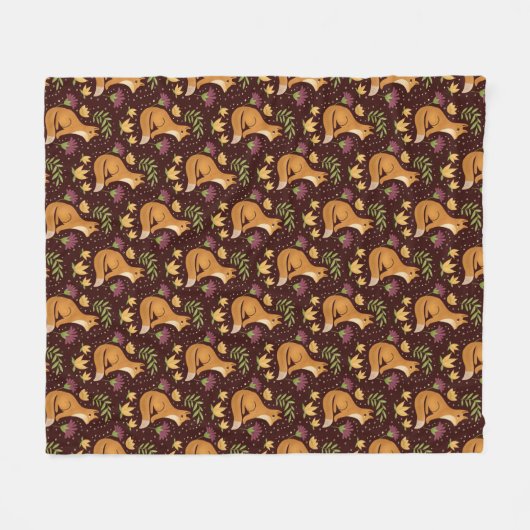 Folk Foxes Spiral Fleecedecke (Vorderseite (Horizontal))