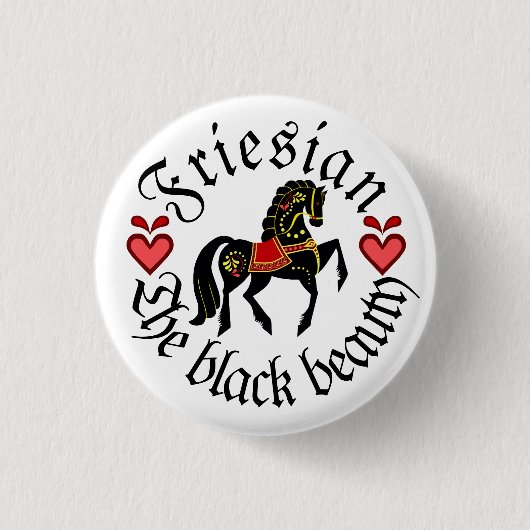 Folk Friesian / Friesian red gold black hallion Button (Vorderseite)