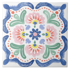 Folk Garden Watercolor Fliese