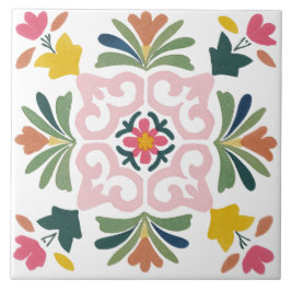 Folk Garden Watercolor Fliese