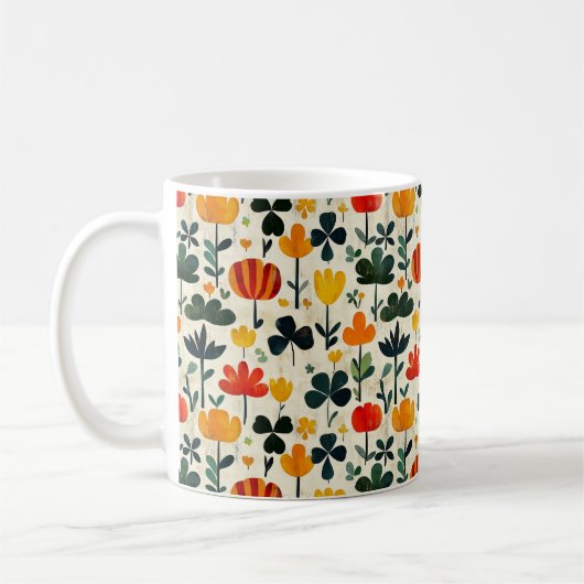Folk-Garten-Klee Kaffeetasse (Links)
