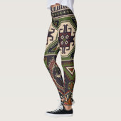 Folk geometric: farbenfrohe ethnische Tapete. Leggings (Links)