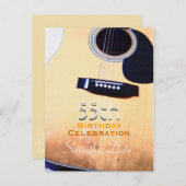 Folk Guitar 55. Geburtstag Save the Date Postkarte (Vorne/Hinten)