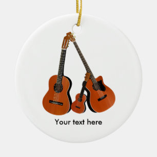 Folk Guitar Acoustic Bass und Ukulele Keramik Ornament