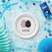 Folk Happy Oaster Eggs Papierplatte Pappteller (Party)
