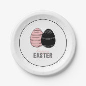 Folk Happy Oaster Eggs Papierplatte Pappteller (Vorderseite)