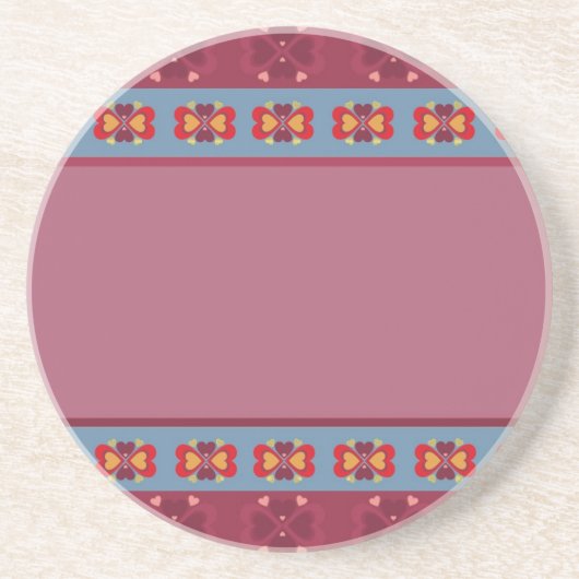 Folk Heart Pattern Untersetzer (Vorne)