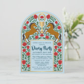 Folk Horse Racing Derby Day Party Arch Einladung (Stehend Vorderseite)