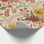 Folk-Inspired Autumn Wildflower Print Geschenkpapier (Ecke)