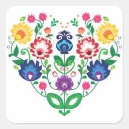 💜 Folk inspiriert Quadratischer Aufkleber