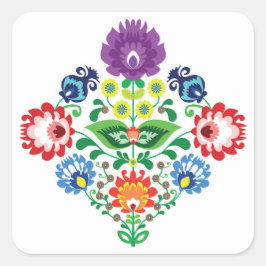 💜 Folk inspiriert Quadratischer Aufkleber