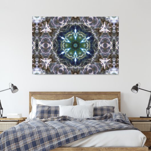 Folk Mandala Canvas Print Leinwanddruck (Insitu (Schlafzimmer))