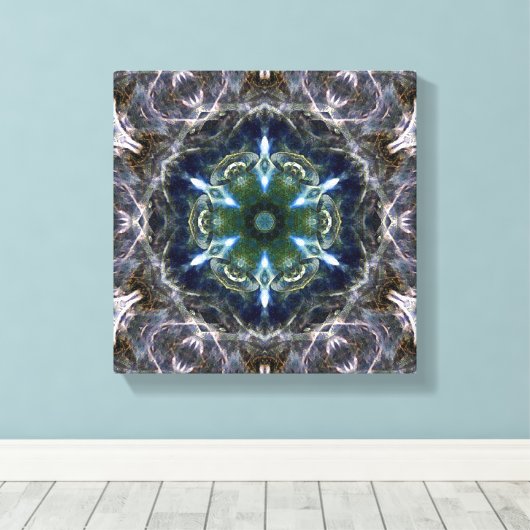 Folk Mandala Canvas Print Leinwanddruck (Insitu (Holzboden))