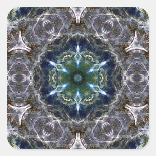 Folk Mandala Classic Round Sticker (Vorderseite)