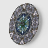Folk Mandala Große Wanduhr (Winkel)
