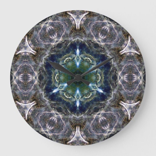 Folk Mandala Große Wanduhr (Vorderseite)