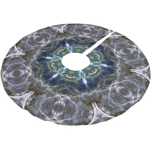 Folk Mandala Polyester Weihnachtsbaumdecke (Schrägansicht)