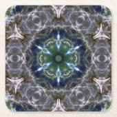 Folk Mandala Rechteckiger Pappuntersetzer (Vorderseite)