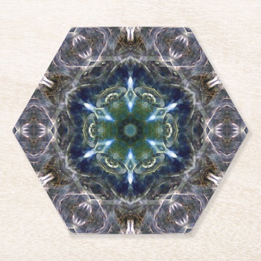 Folk Mandala Square Paper Untersetzer (Vorderseite)